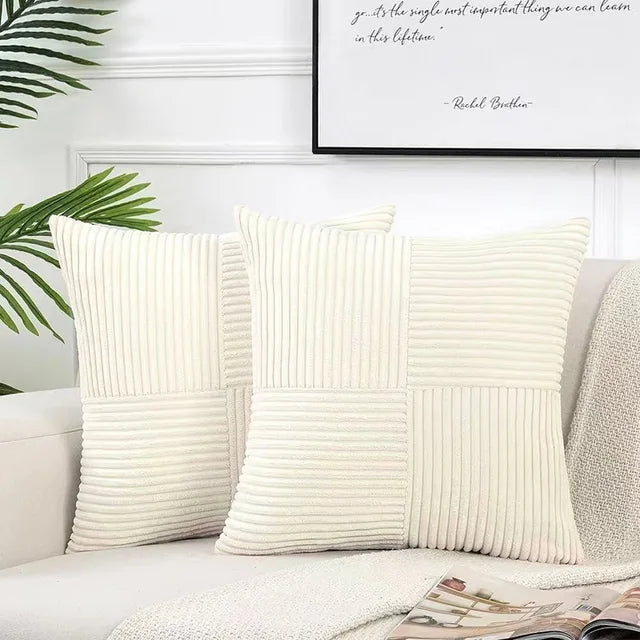 Housses de coussin douces rayées LuminaSplice