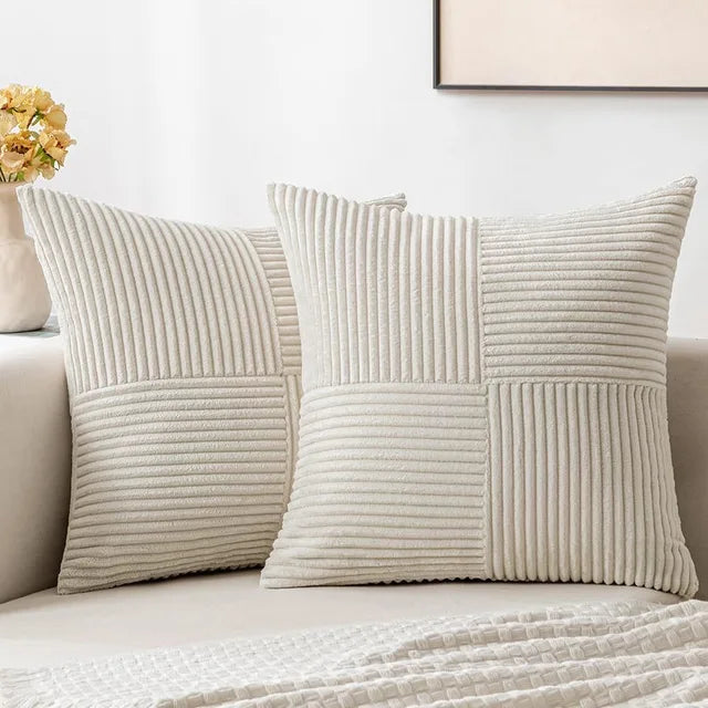 Housses de coussin douces rayées LuminaSplice