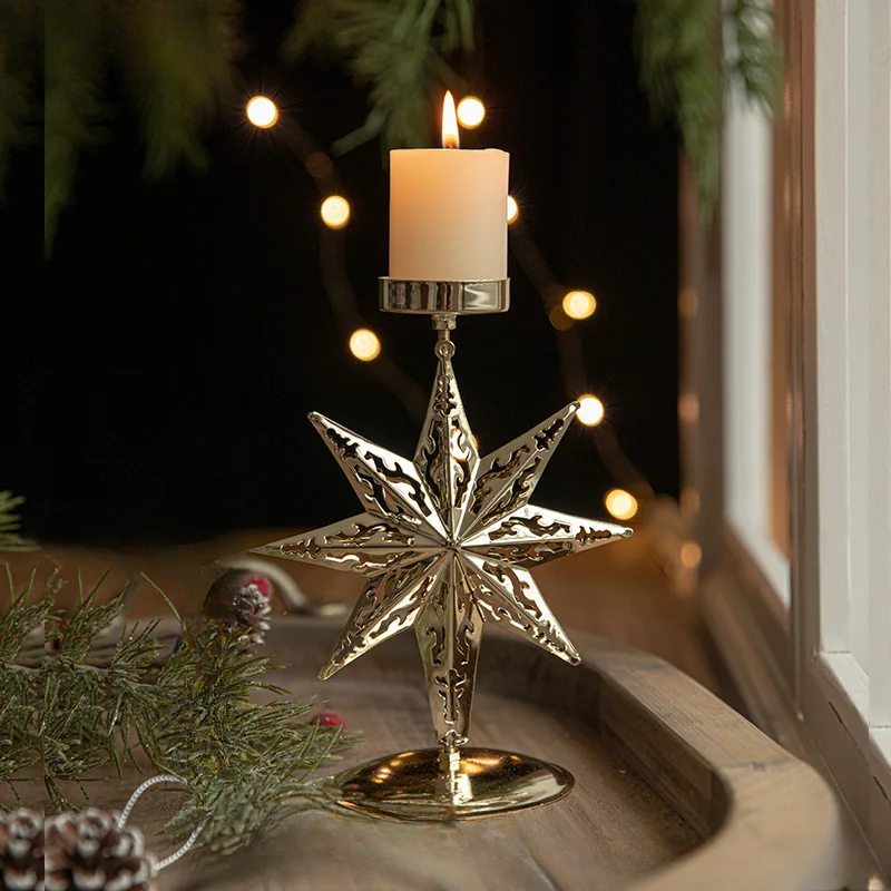 Glow - Support de bougie en forme d'étoile et d'arbre de Noël
