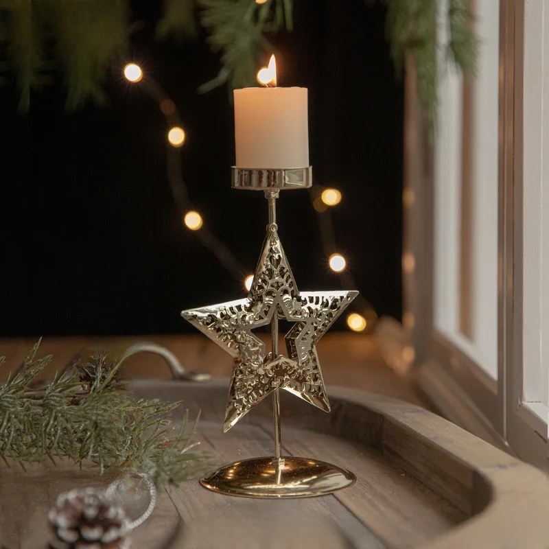 Glow - Support de bougie en forme d'étoile et d'arbre de Noël