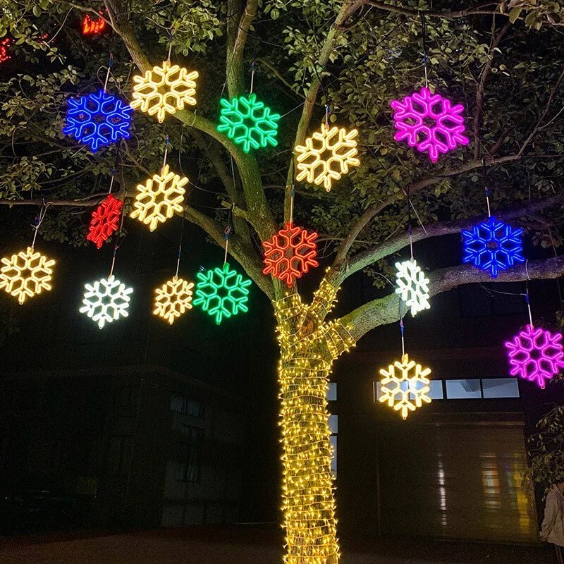 Étoile d'Hiver - Lumières LED Flocon de Neige Étincelant