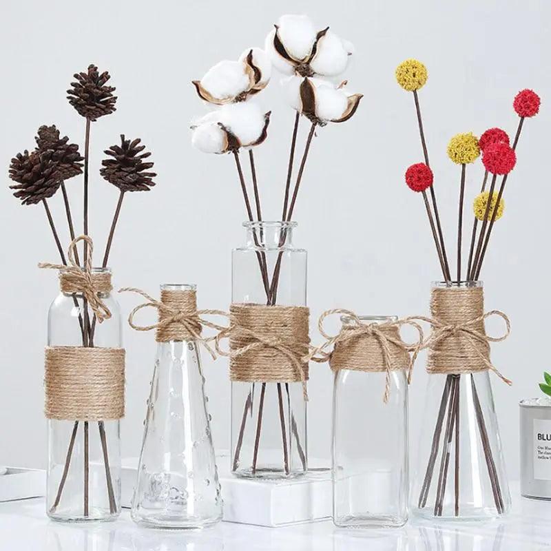 Vases en verre minimalistes | Décorations de table élégantes pour fleurs et hydroponie