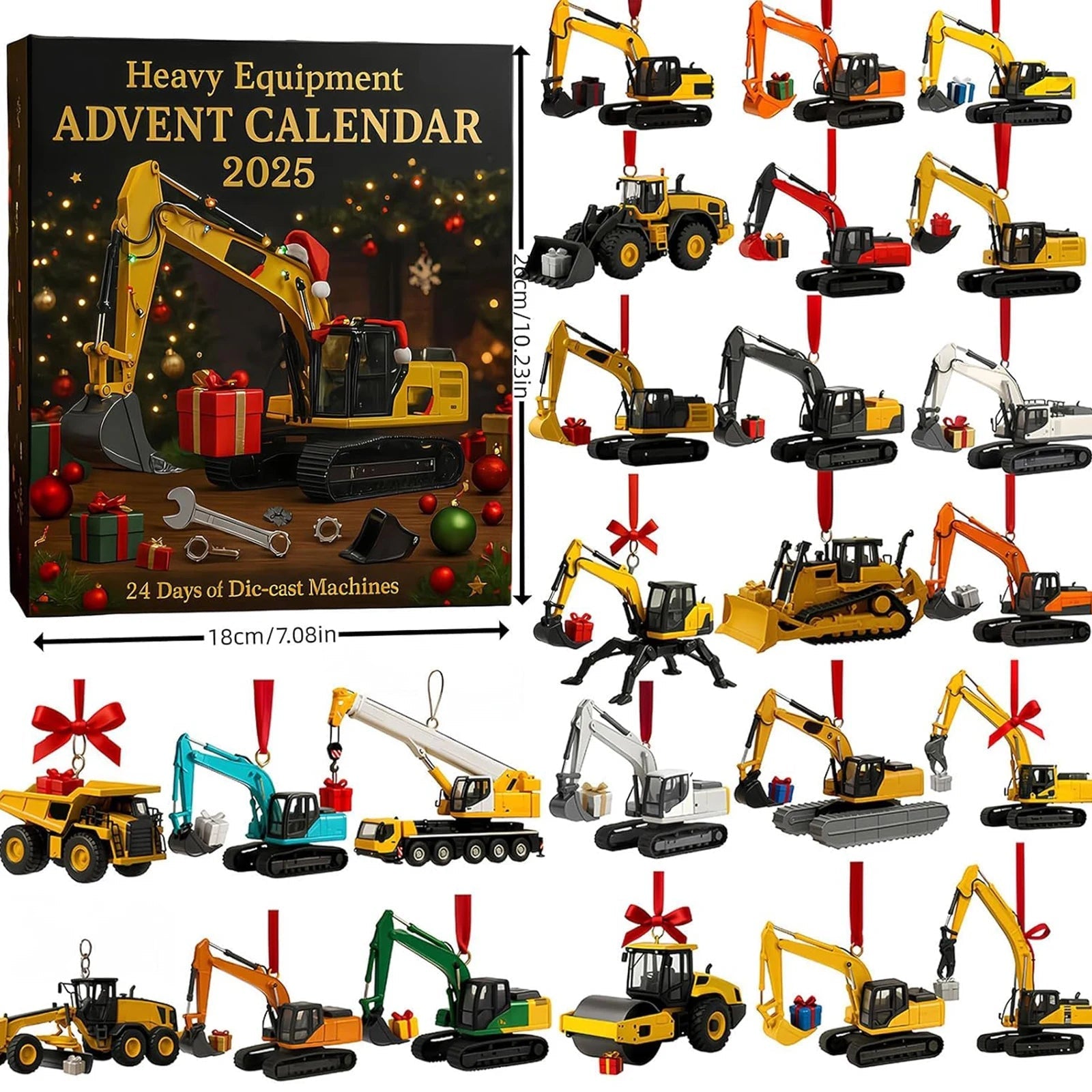 Calendrier de l'Avent pour enfants | Décorations de véhicules de chantier 6