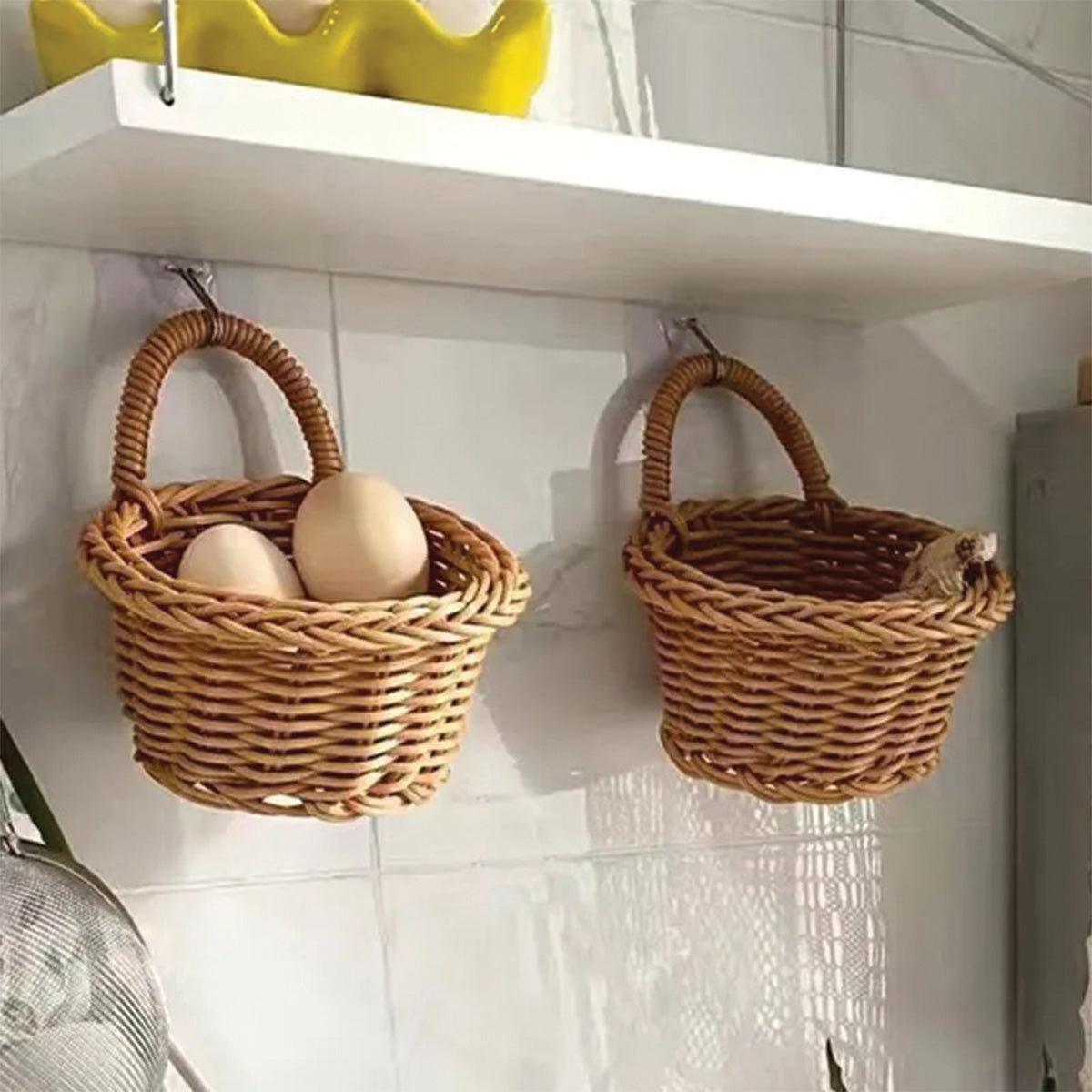 Paniers suspendus tissés à la main | Solutions de stockage artisanales