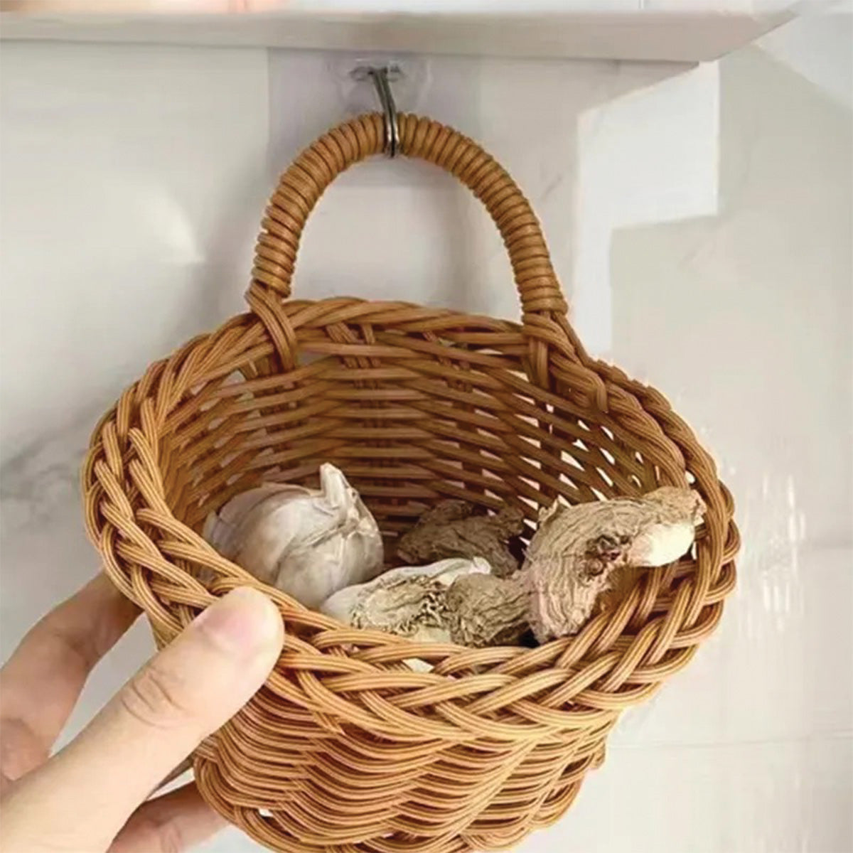 Paniers suspendus tissés à la main | Solutions de stockage artisanales