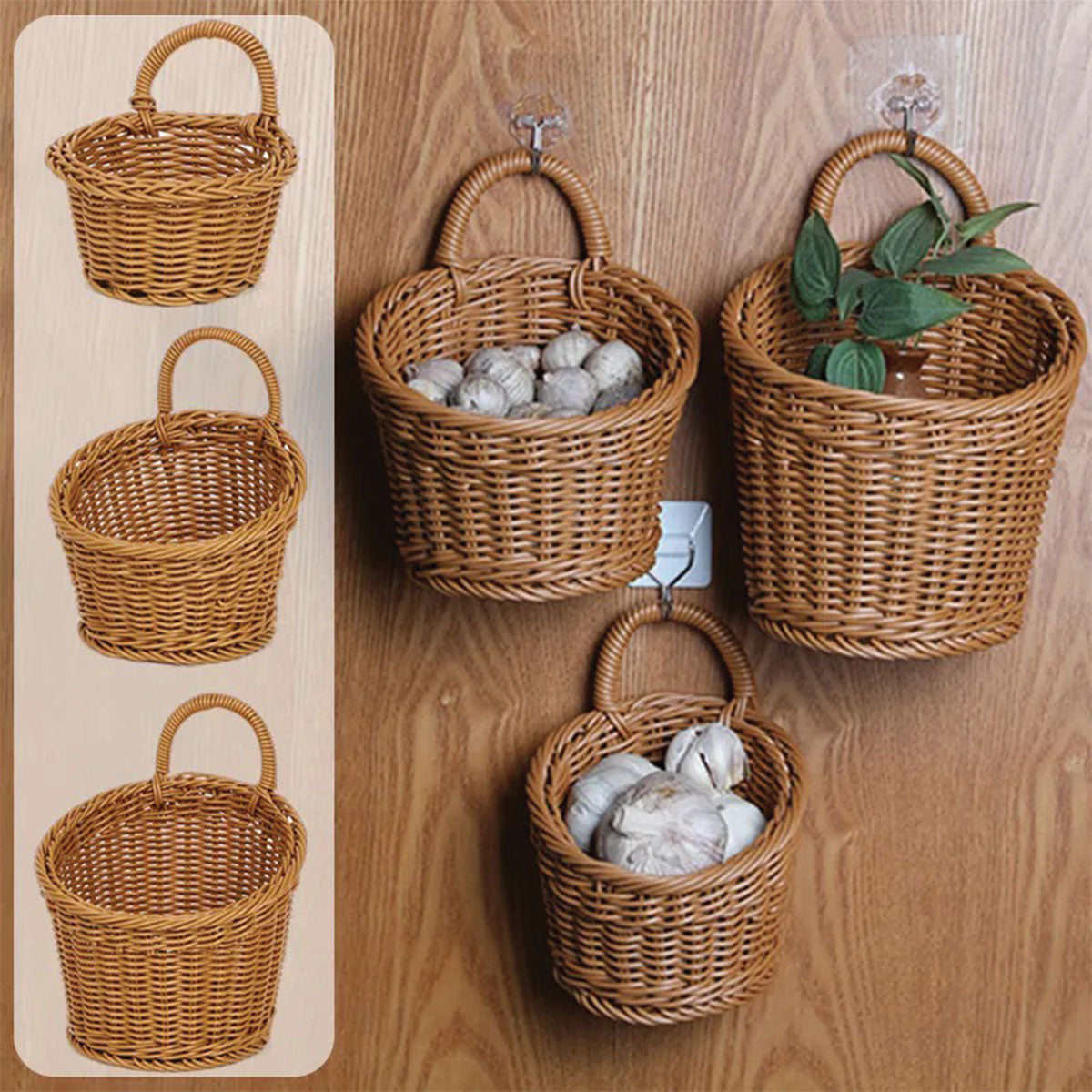 Paniers suspendus tissés à la main | Solutions de stockage artisanales