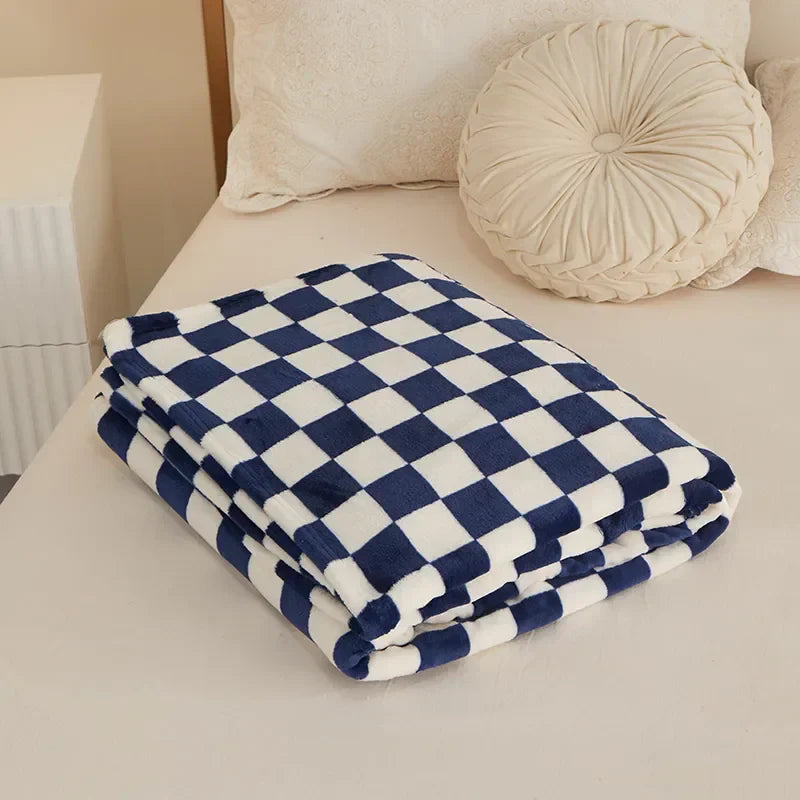 Plaid ClassiqueConfort - Couverture à Motif Damier Tendance