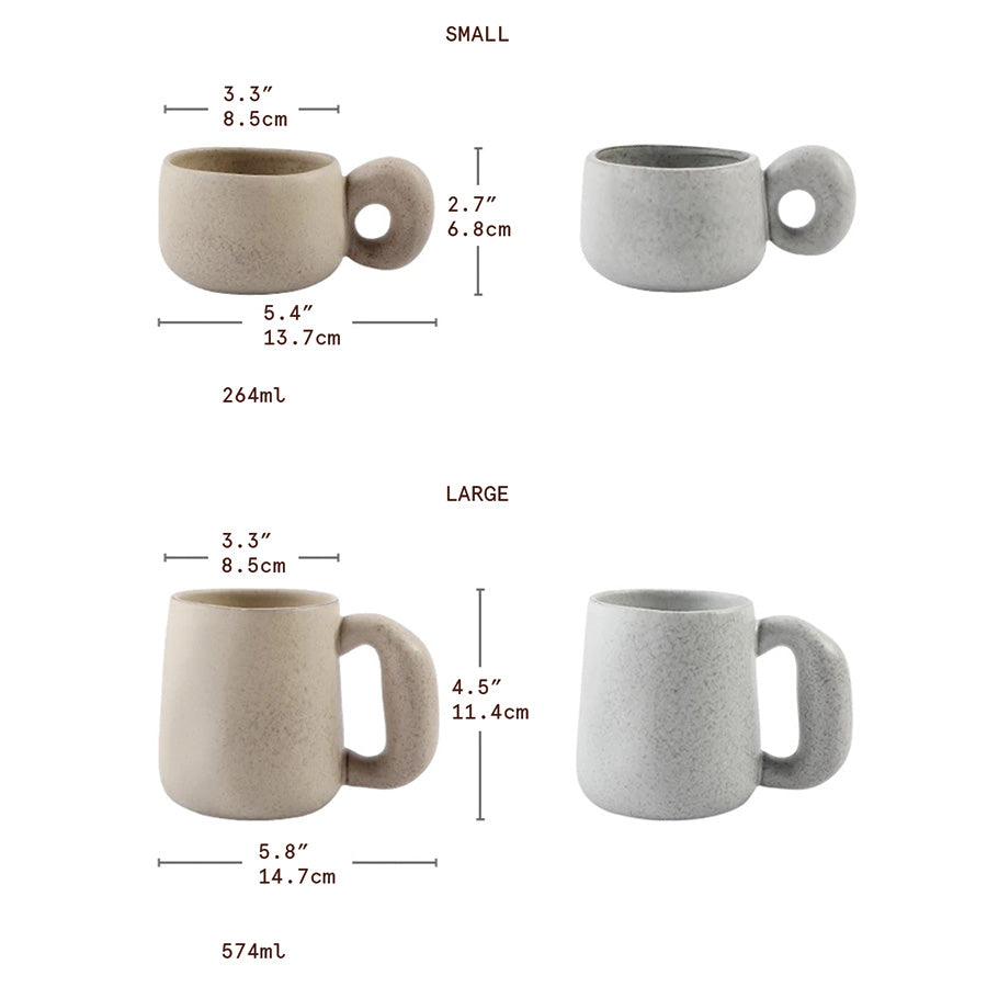 Mugs en pierre faits main Louv | Vaisselle en céramique unique