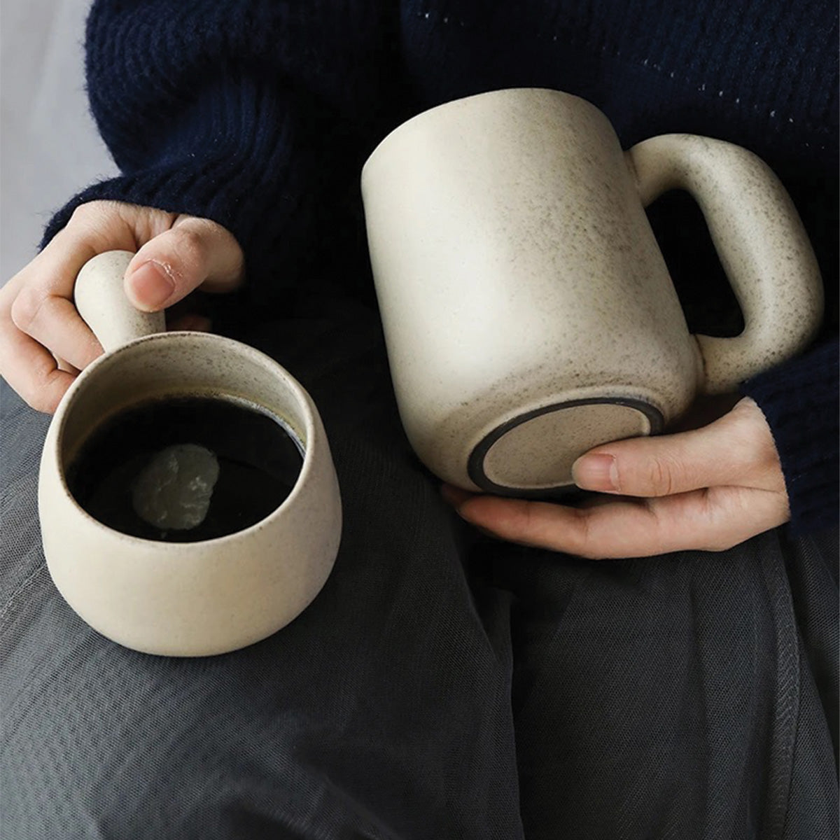 Mugs en pierre faits main Louv | Vaisselle en céramique unique