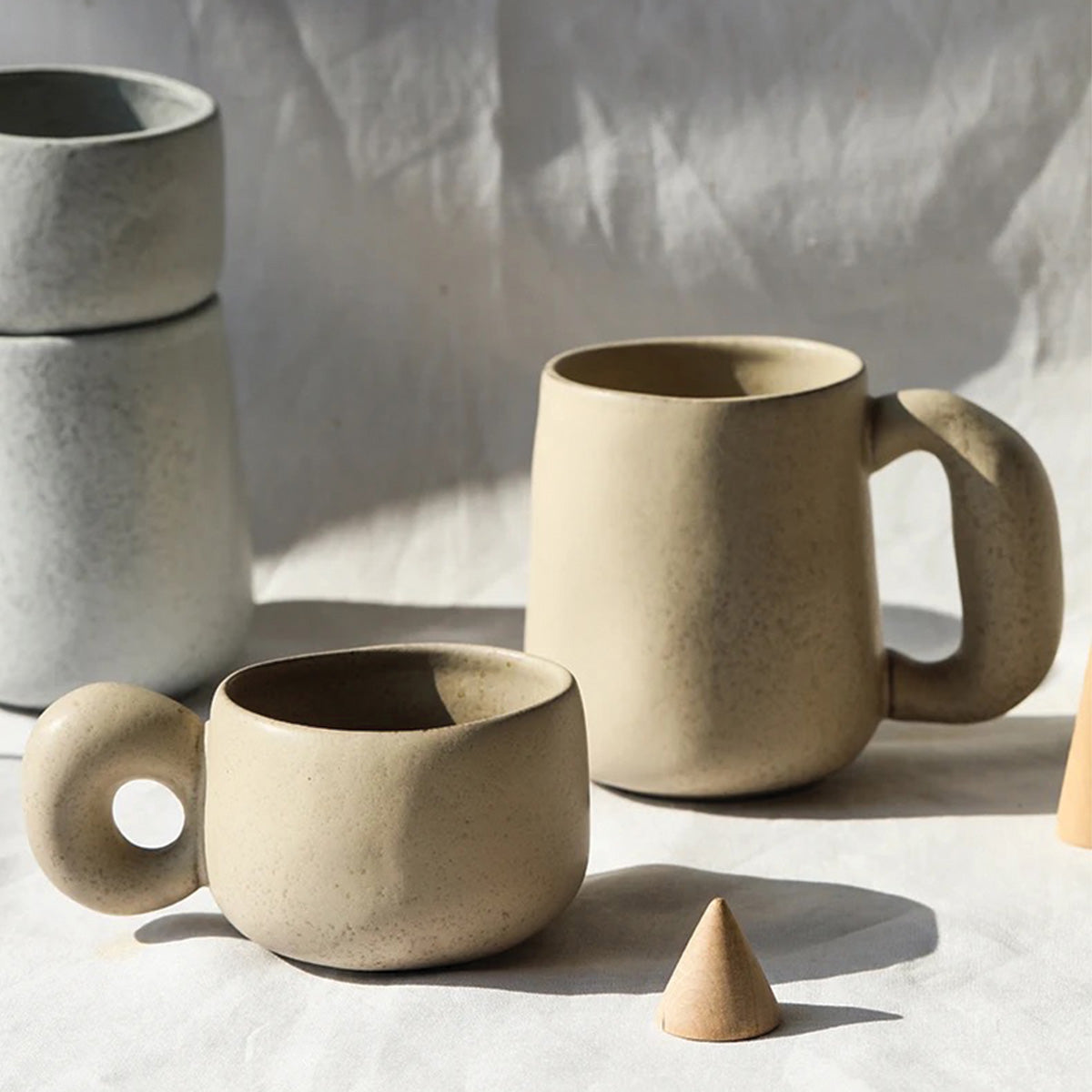 Mugs en pierre faits main Louv | Vaisselle en céramique unique