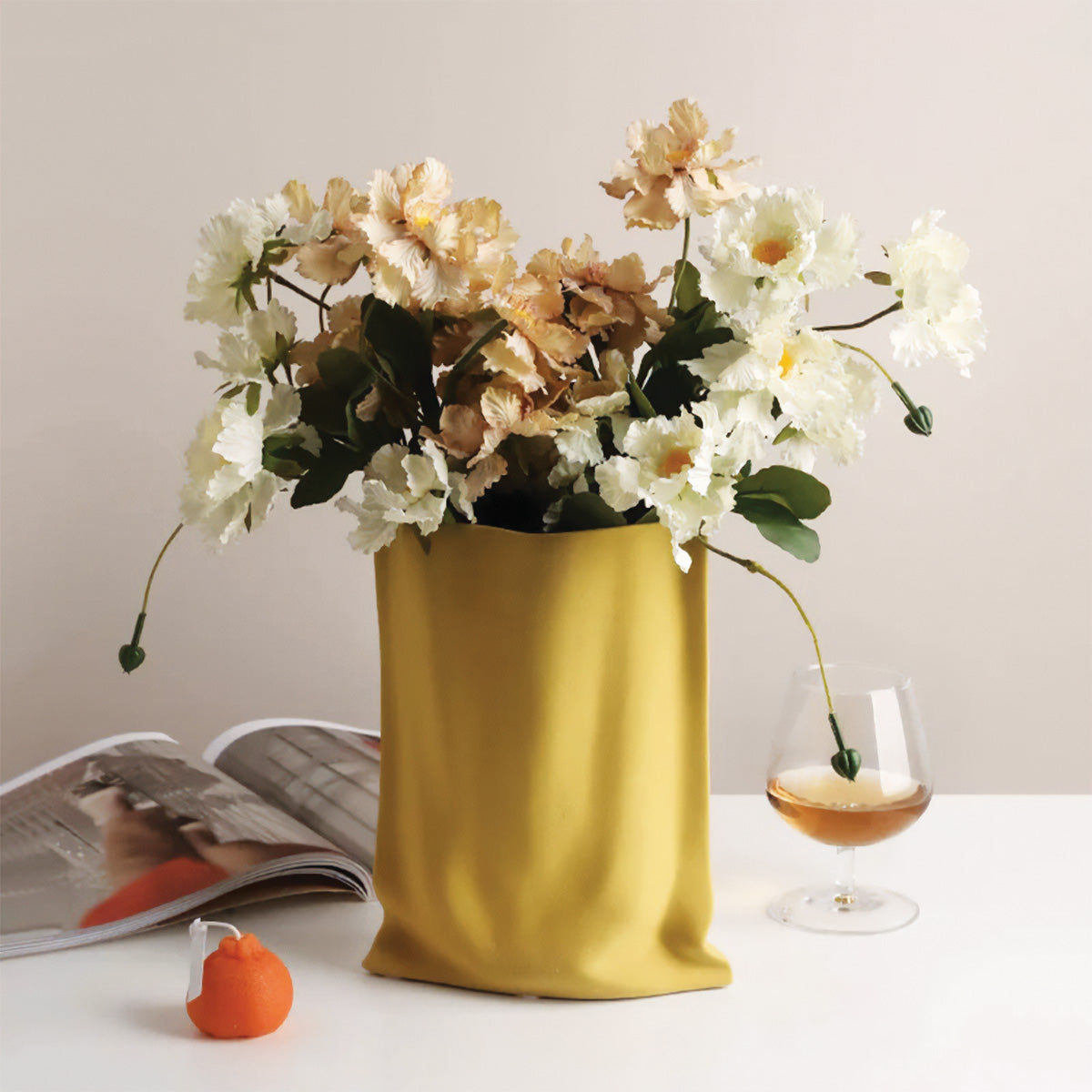 Vase à Fleurs Plissé | Décor Contemporain, Idéal pour Toute Pièce