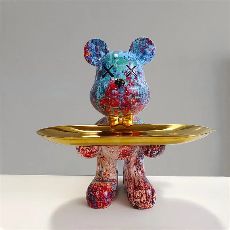 CraftBear - Statue d'ours avec plateau