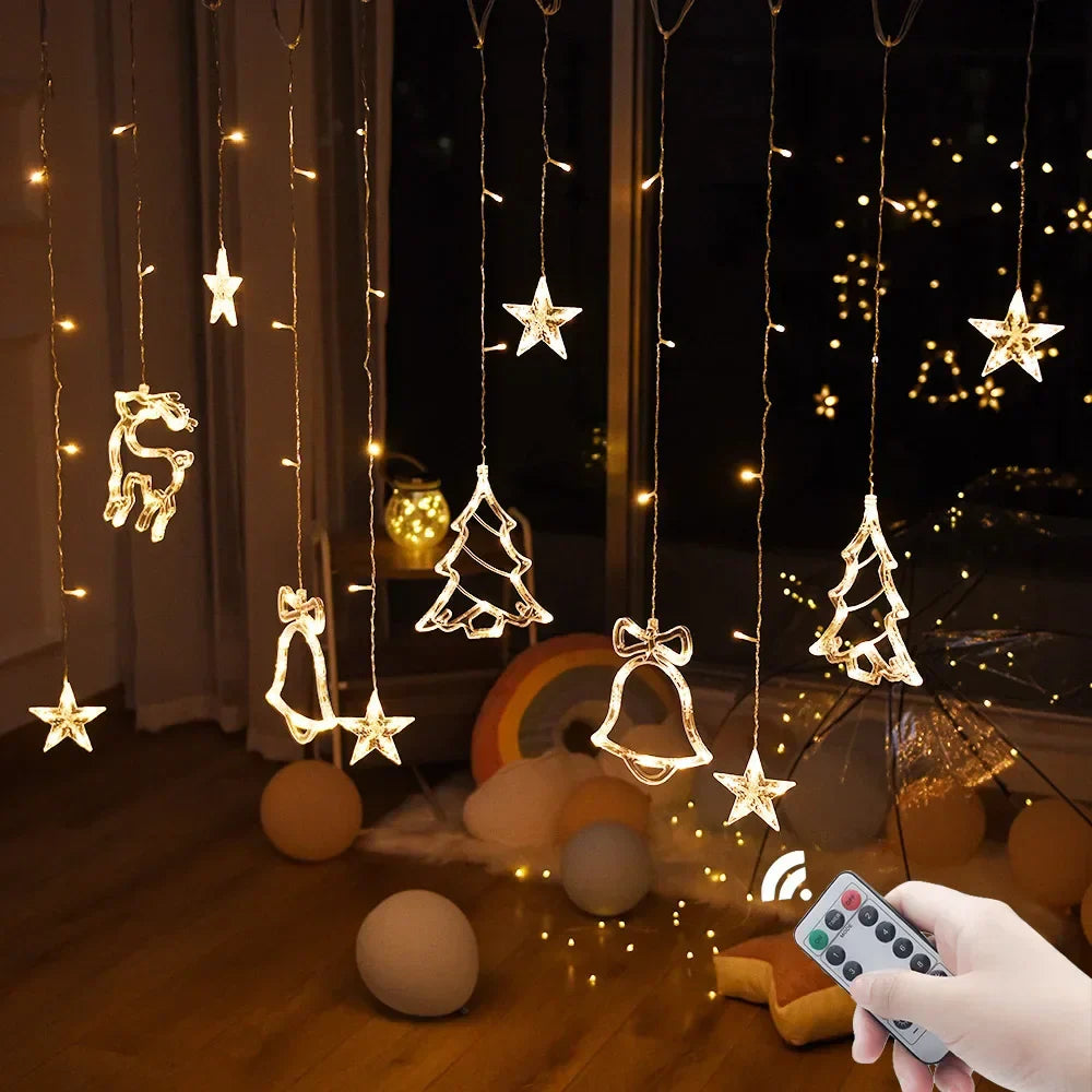 Lumières Festives - Guirlande en forme d'étoile et de lune