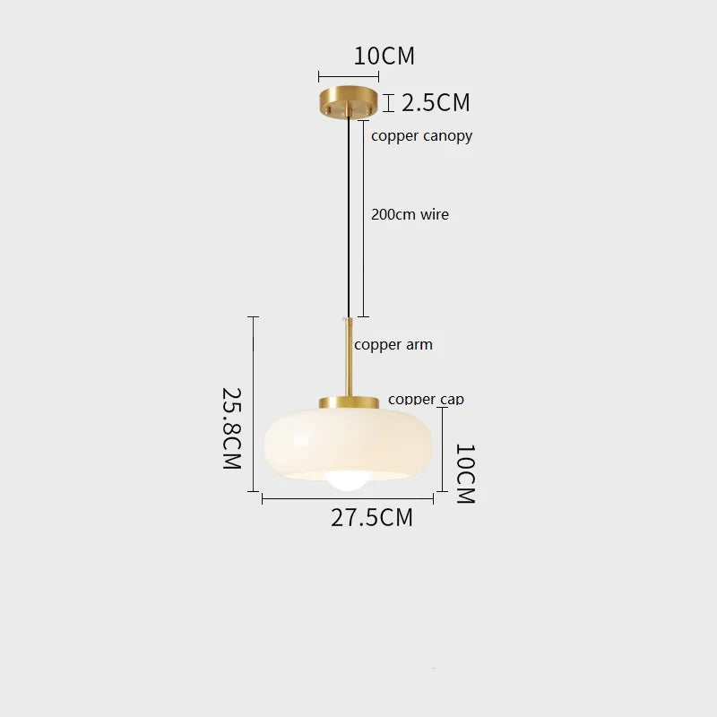 Orvalo - Luminaire Suspension en Verre et Cuivre | Design nordique moderne avec douille E27