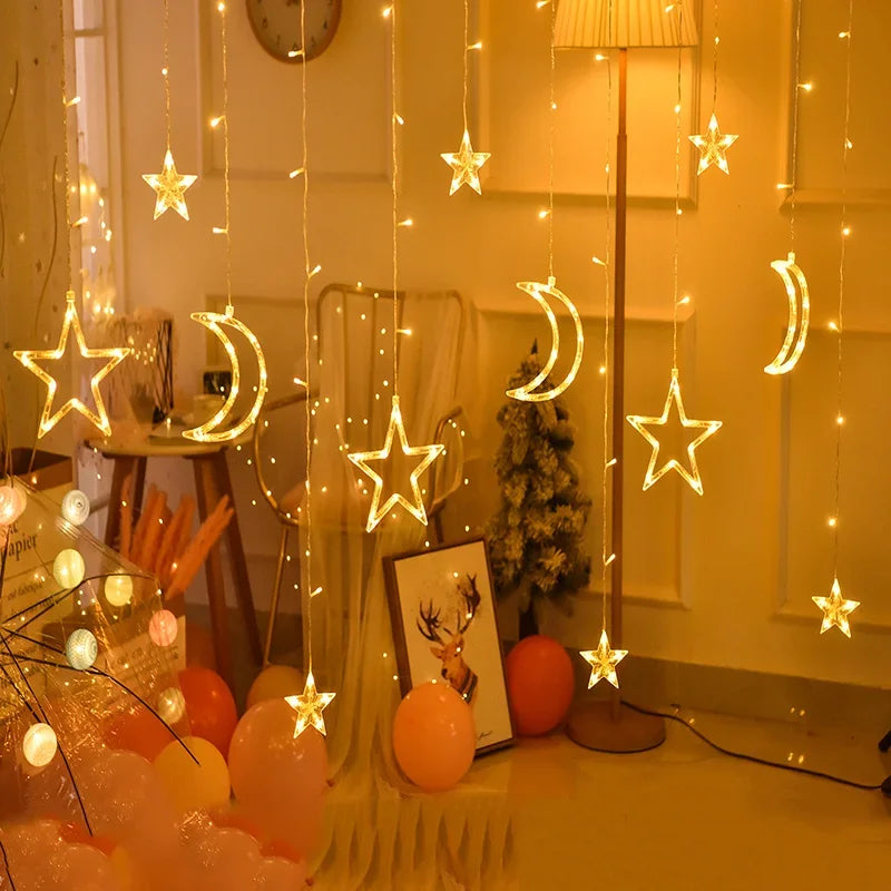 Lumières Festives - Guirlande en forme d'étoile et de lune