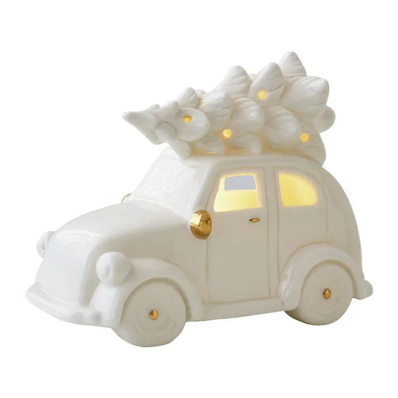 Bonhomme de neige lumineux - Bonhomme de neige en céramique éclairant