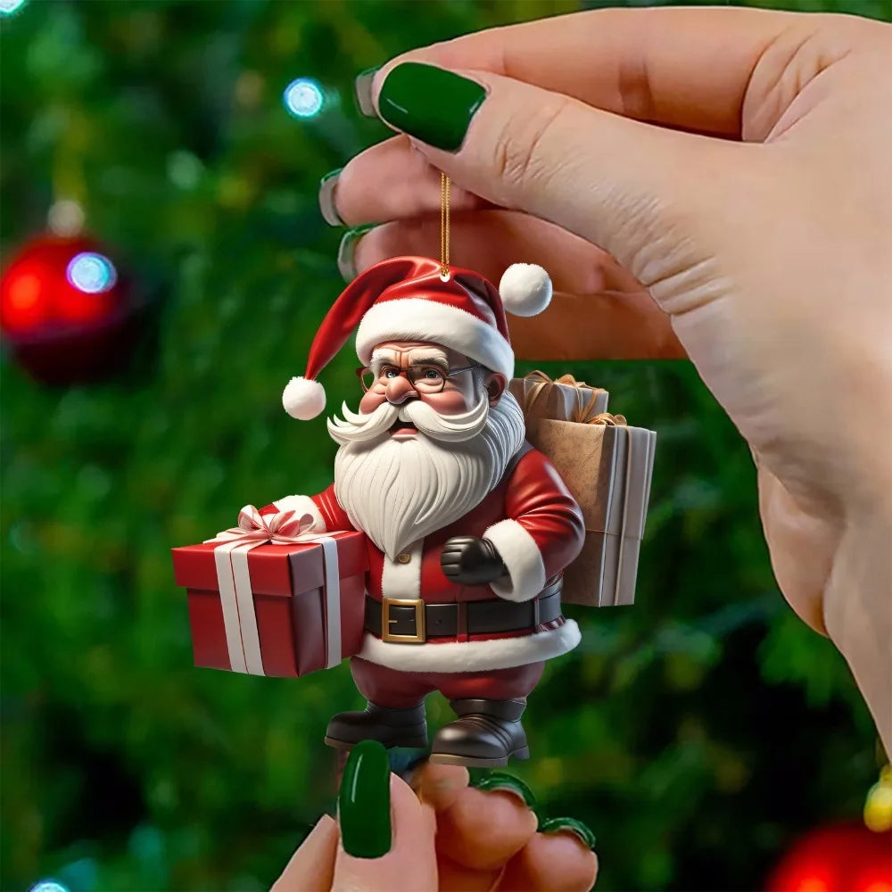 FestiveClaus | Ornement de Noël en forme de Père Noël suspendu
