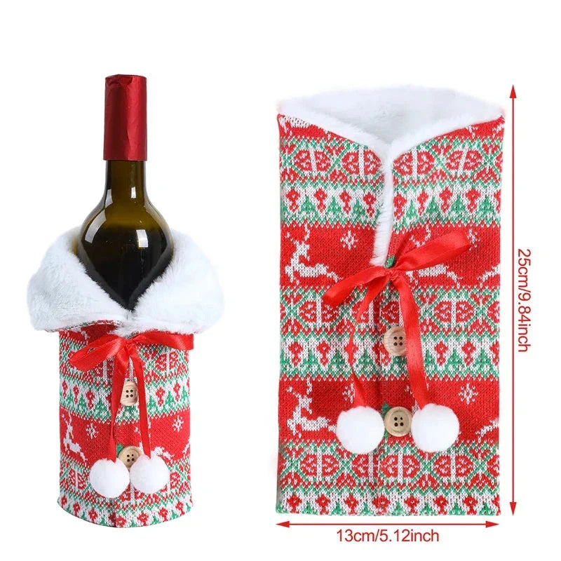 Réchauffeur de vin - Housse de bouteille de vin pour Noël