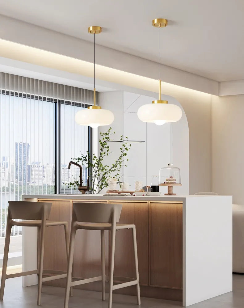 Orvalo - Luminaire Suspension en Verre et Cuivre | Design nordique moderne avec douille E27