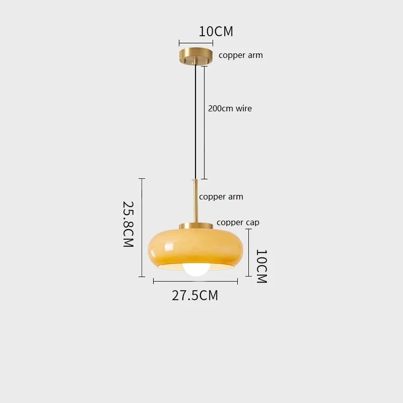 Orvalo - Luminaire Suspension en Verre et Cuivre | Design nordique moderne avec douille E27