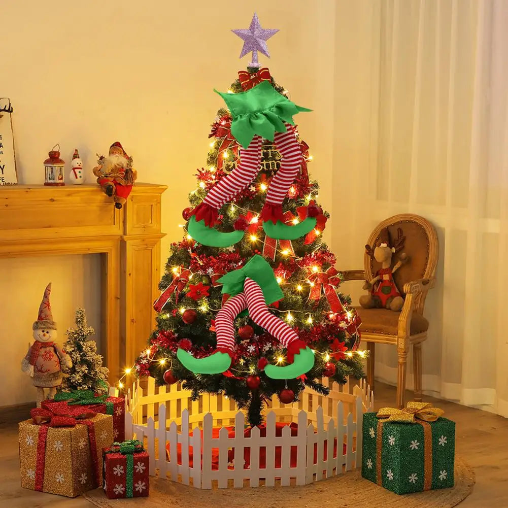 Jambes de lutin - Jambes de lutin en peluche pour décorations de Noël