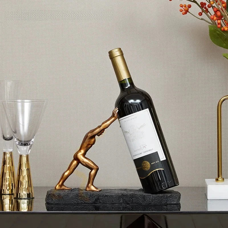 Atlas - Support à vin en bronze | Solution d'affichage de vin élégante et intemporelle