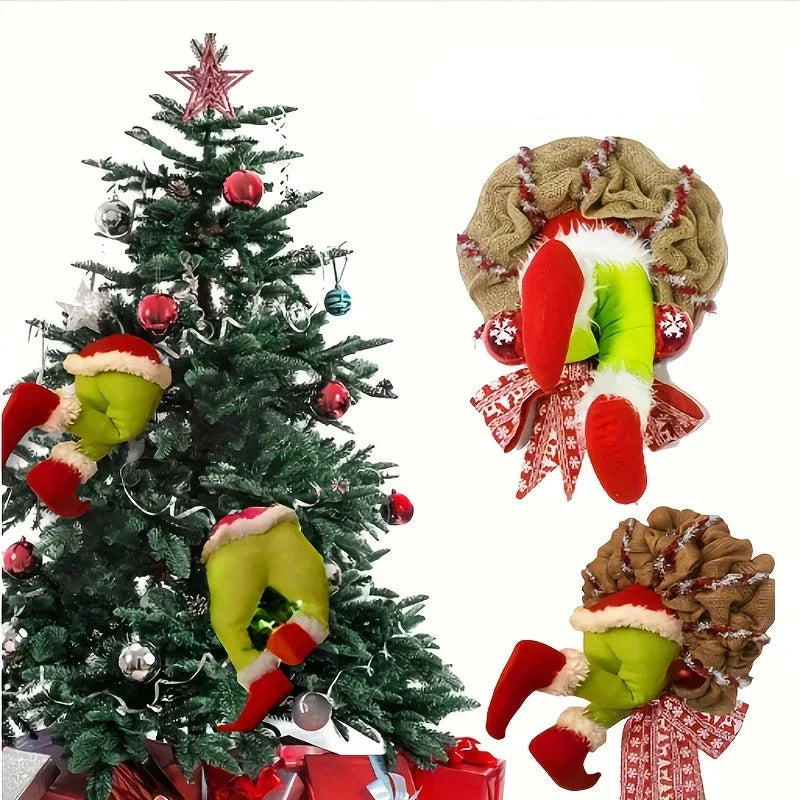 Couronne de Noël avec Jambes d'Elfe
