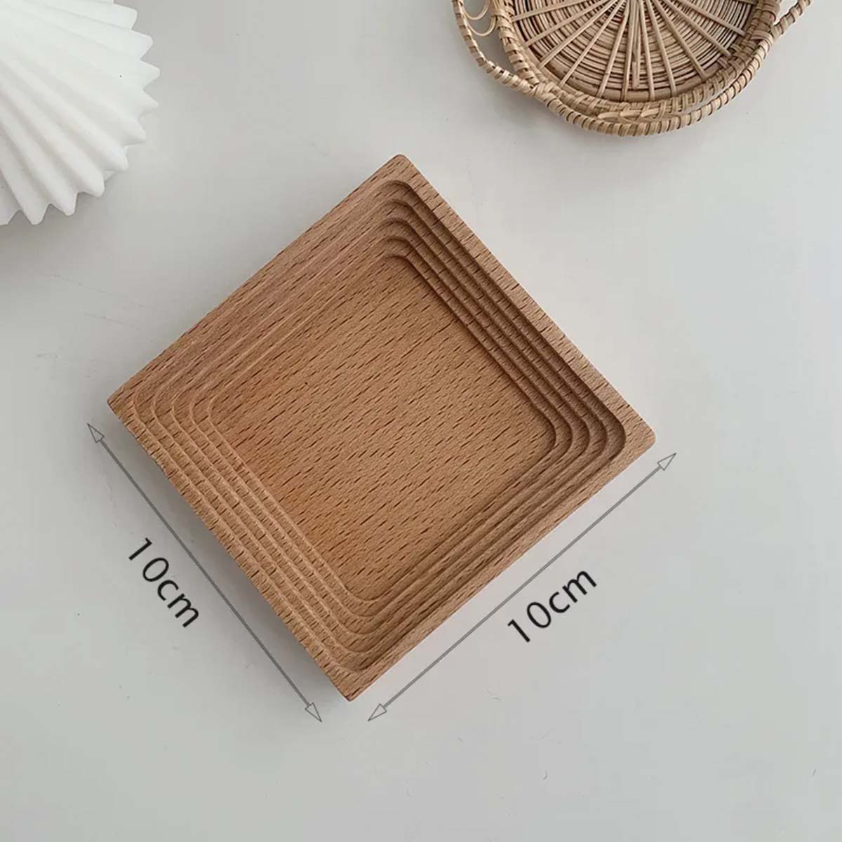 Plateau en Bois Ondulé | Élégant Plateau en Bois Naturel, Accessoire de Maison Stylé