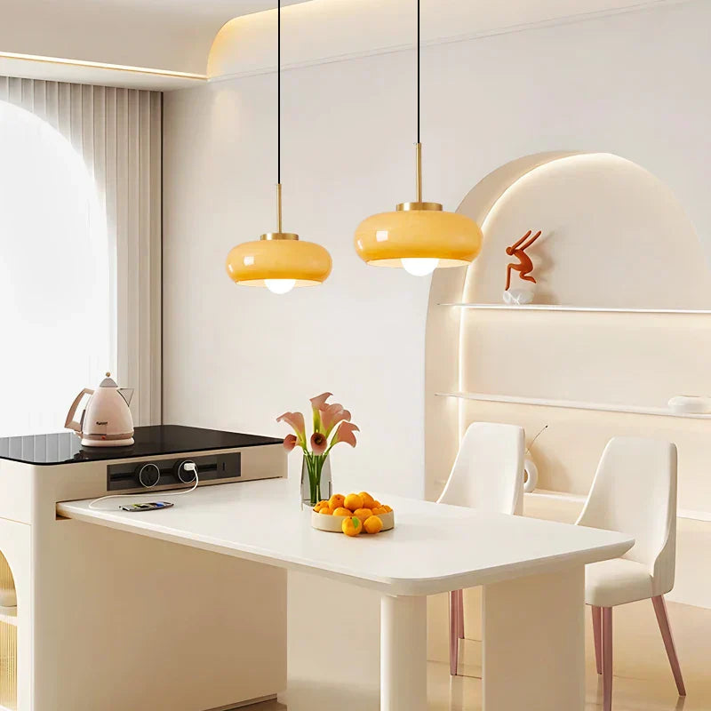 Orvalo - Luminaire Suspension en Verre et Cuivre | Design nordique moderne avec douille E27