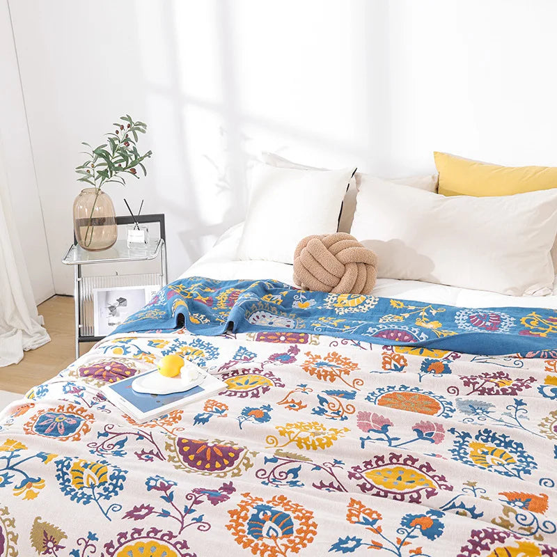 BohemiaCotton | Couverture en coton douce et rafraîchissante