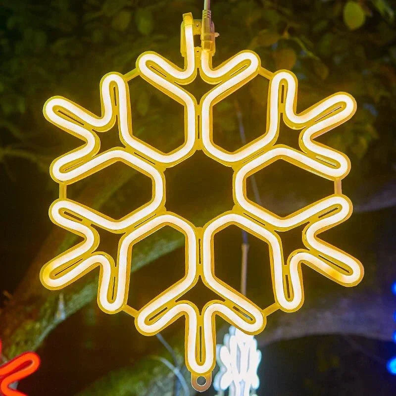 Étoile d'Hiver - Lumières LED Flocon de Neige Étincelant