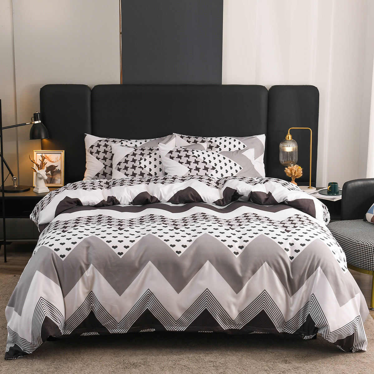 GeoDream | Ensemble de linge de lit moderne avec imprimé