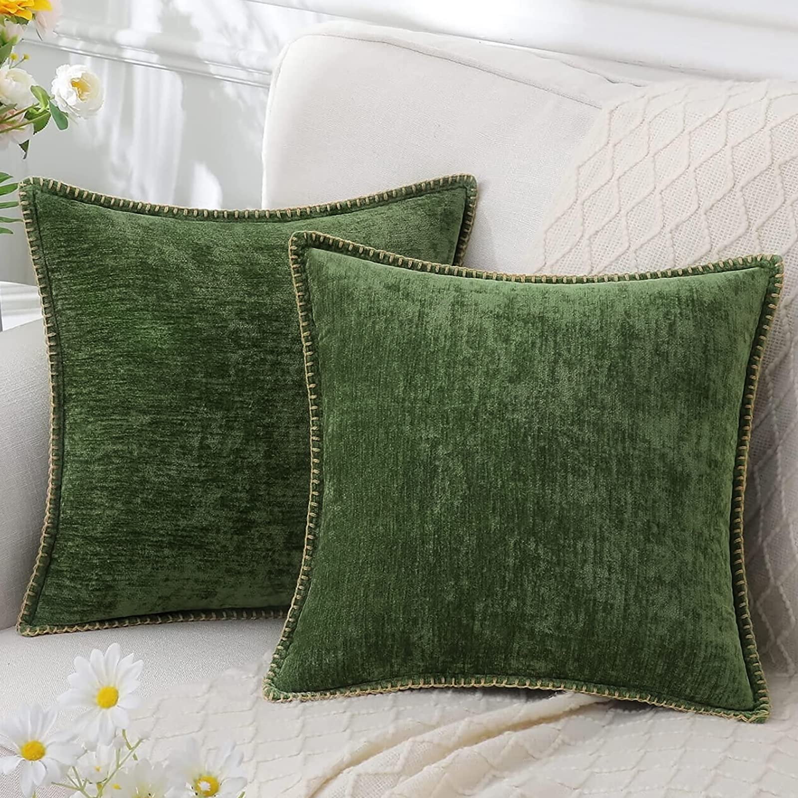 LuminaLuxe - Housse de coussin en chenille