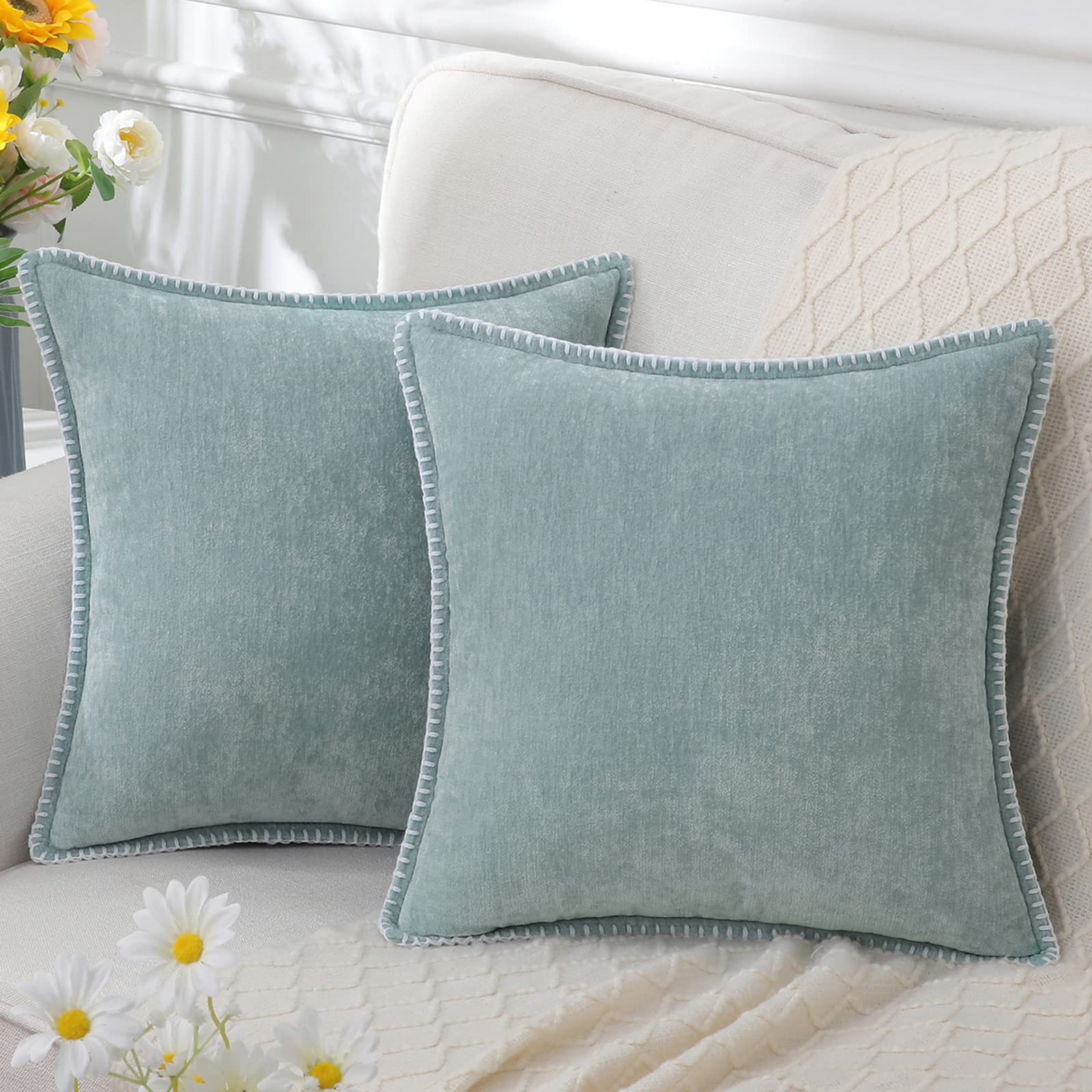 LuminaLuxe - Housse de coussin en chenille
