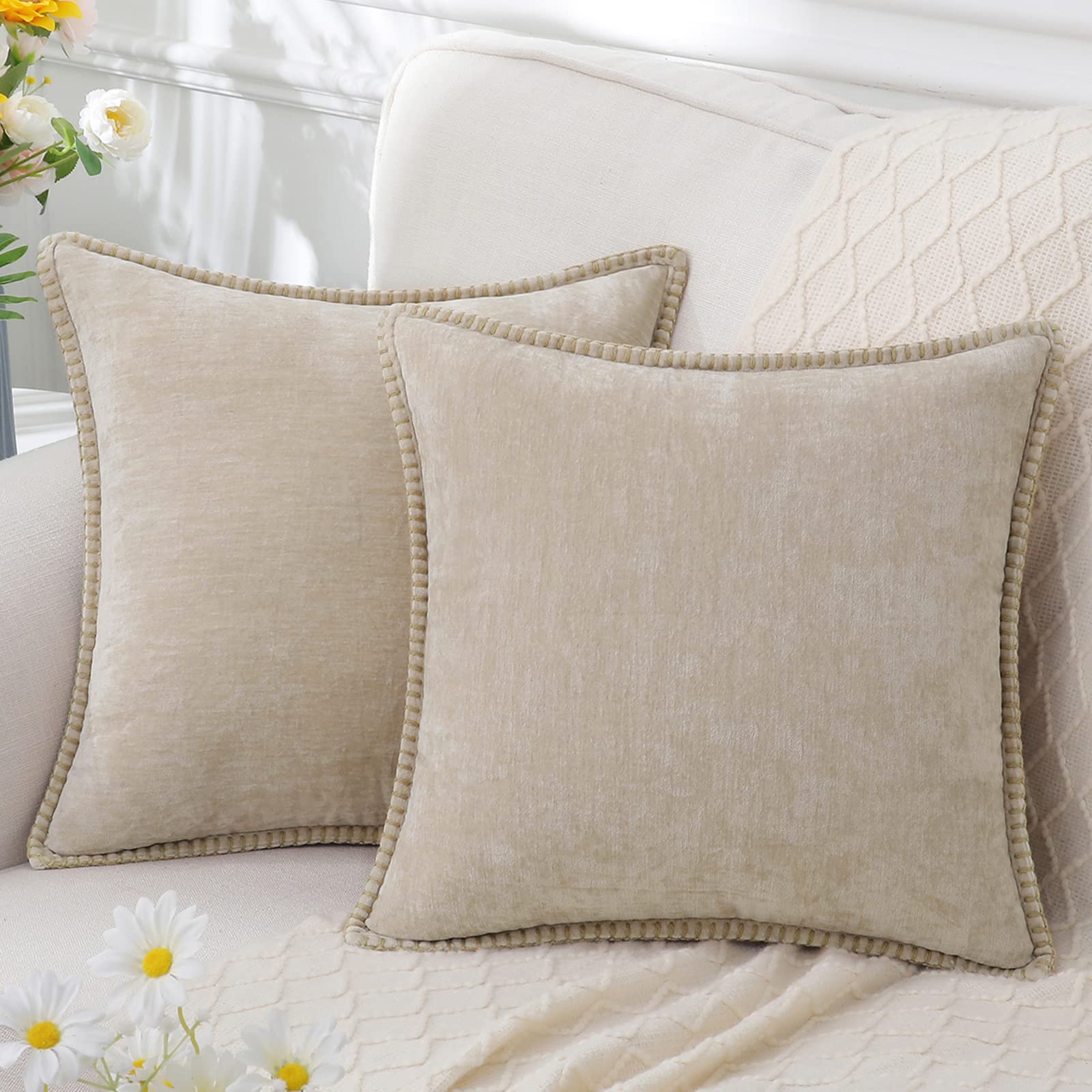 LuminaLuxe - Housse de coussin en chenille