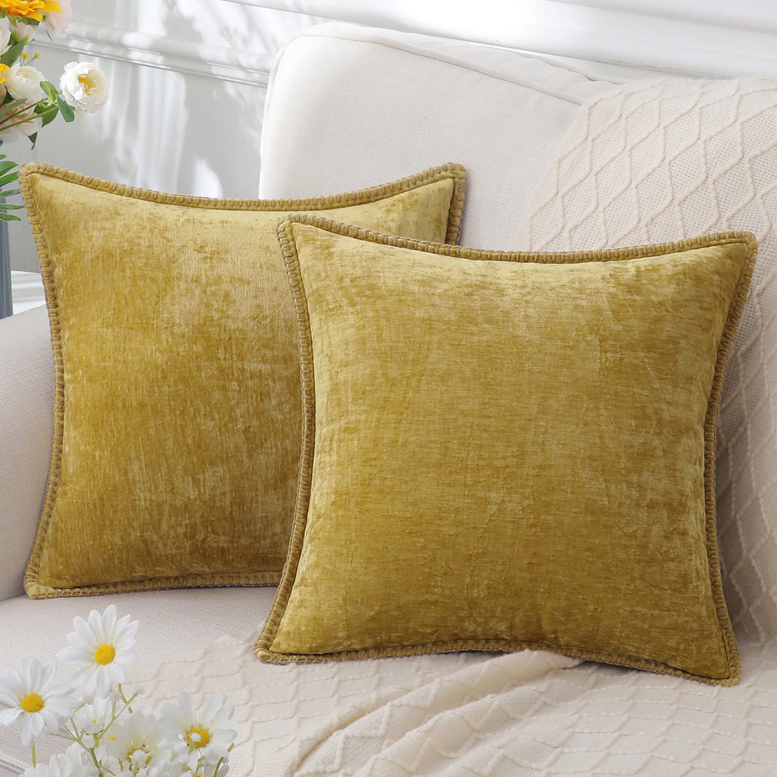 LuminaLuxe - Housse de coussin en chenille