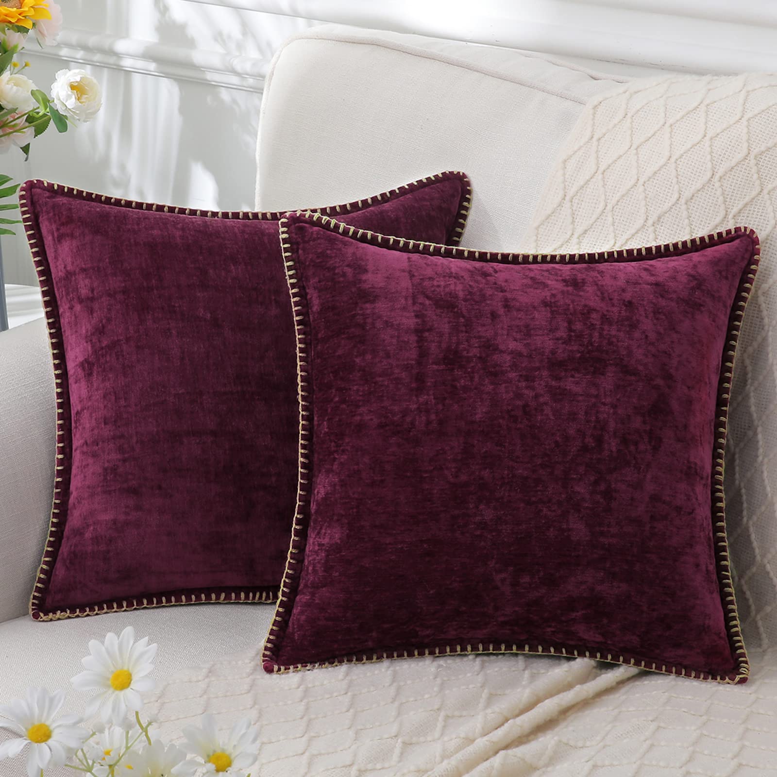 LuminaLuxe - Housse de coussin en chenille