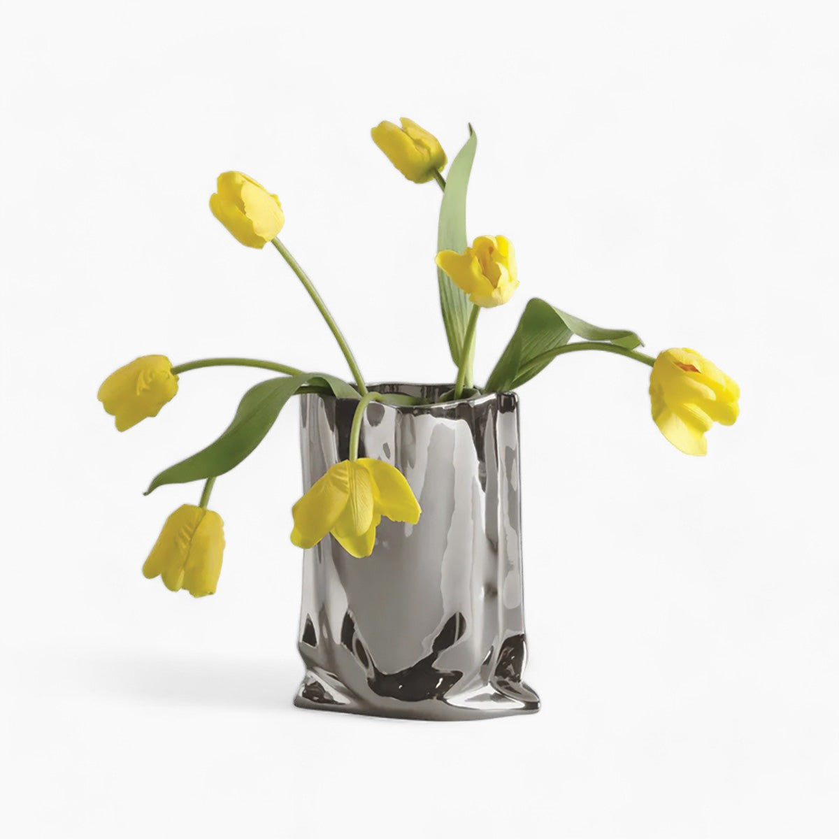 Vase à Fleurs Plissé | Décor Contemporain, Idéal pour Toute Pièce