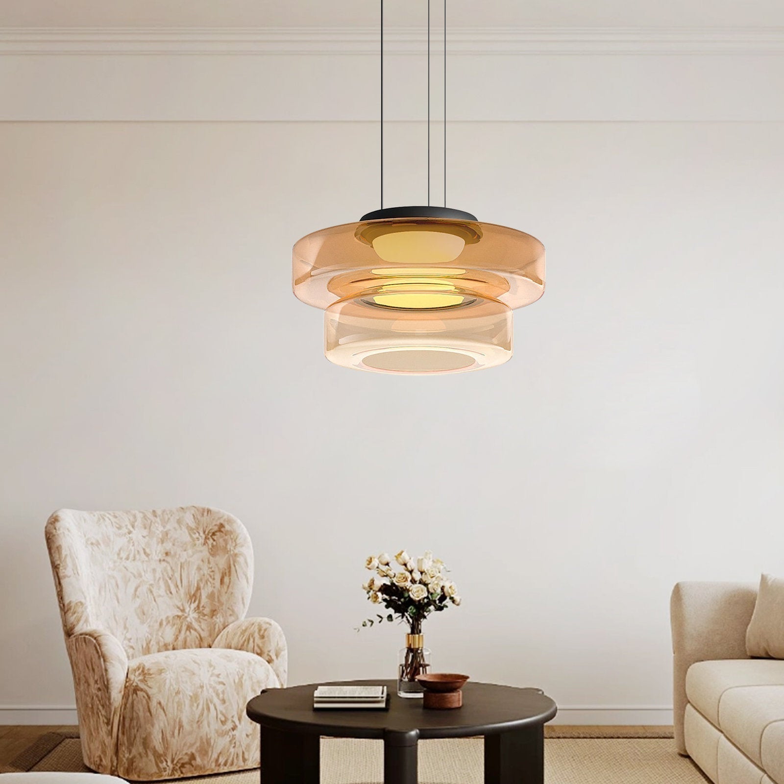 Clario - Suspensions en Verre Modernes | Lampes LED réglables pour intérieurs contemporains