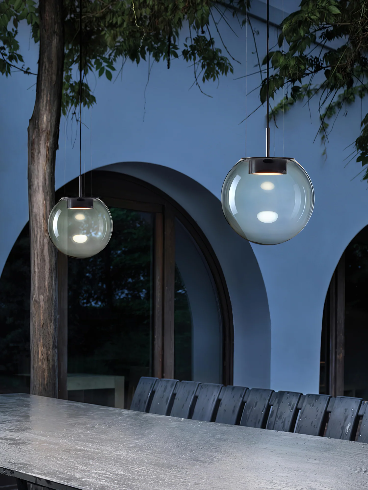 GalvaLux - Lustre LED Moderne | Abat-jour luxueux en verre et finition galvanisée