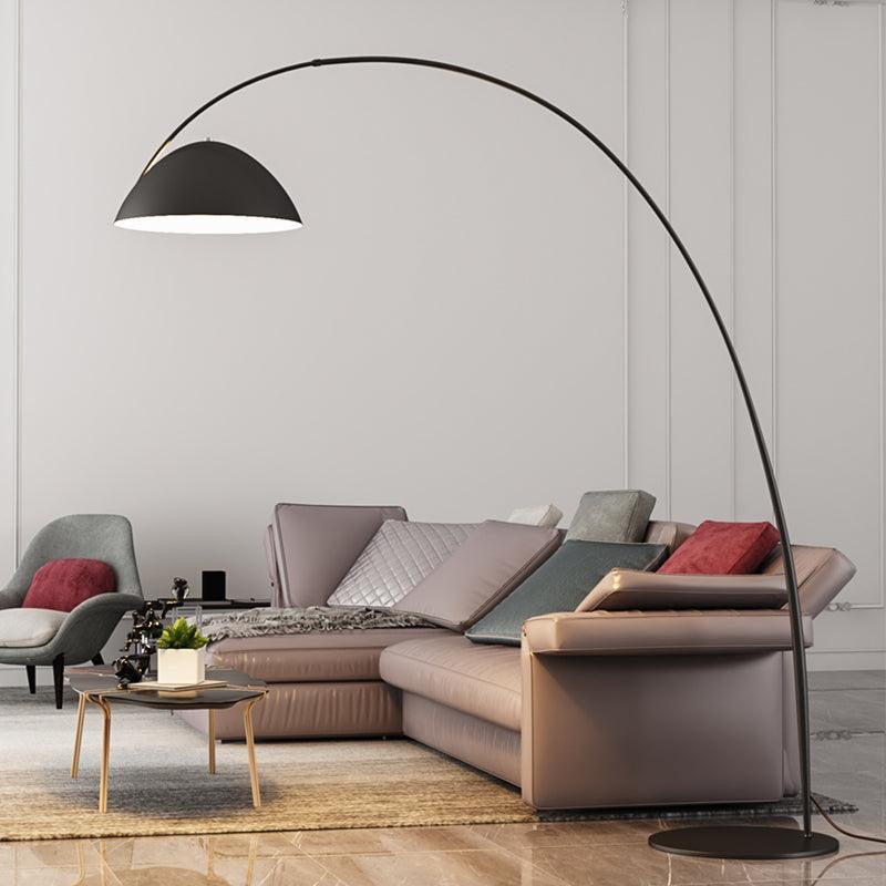 PlumaLight - Lampadaire Arc Courbé | Éclairage LED pour salons élégants