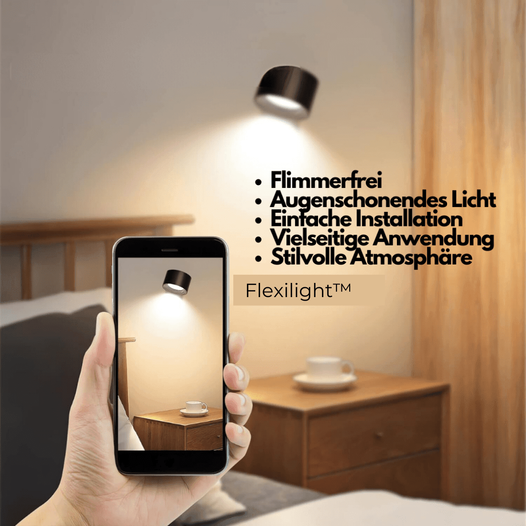 GlowFlex - Lampe Murale Rechargeable | Solution d'éclairage LED polyvalente à 360°