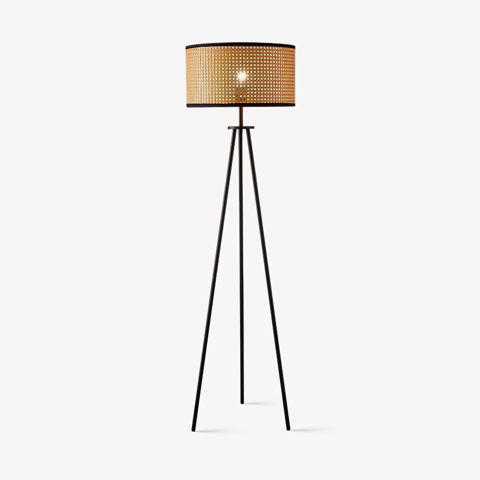 Lampe sur trépied moderne en rotin | Fait à la main et économe en énergie