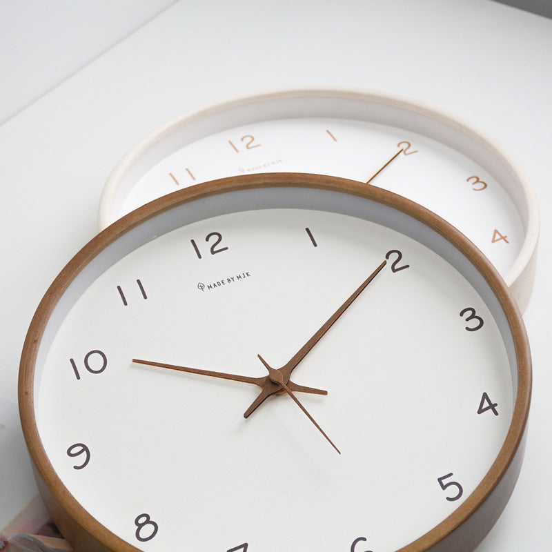 Horloge murale en bois massif analogique Simple pour la maison | Design intemporel et élégant