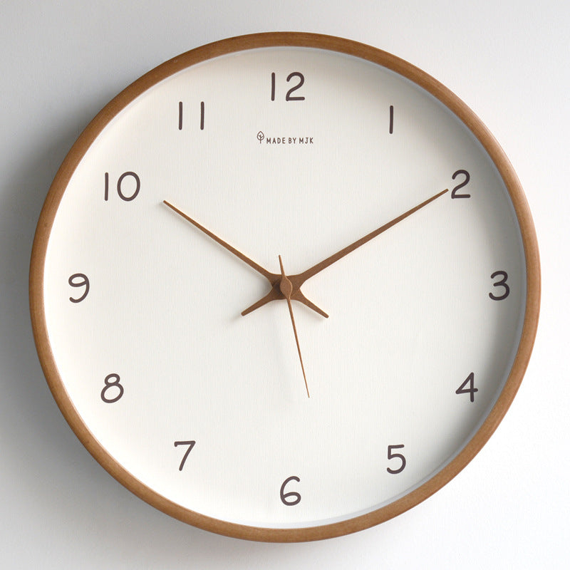 Horloge murale en bois massif analogique Simple pour la maison | Design intemporel et élégant