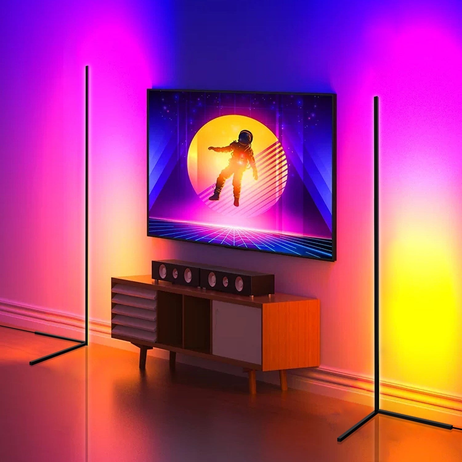 Lampes de sol RGB LED futuristes | Éclairage contrôlé par télécommande et application