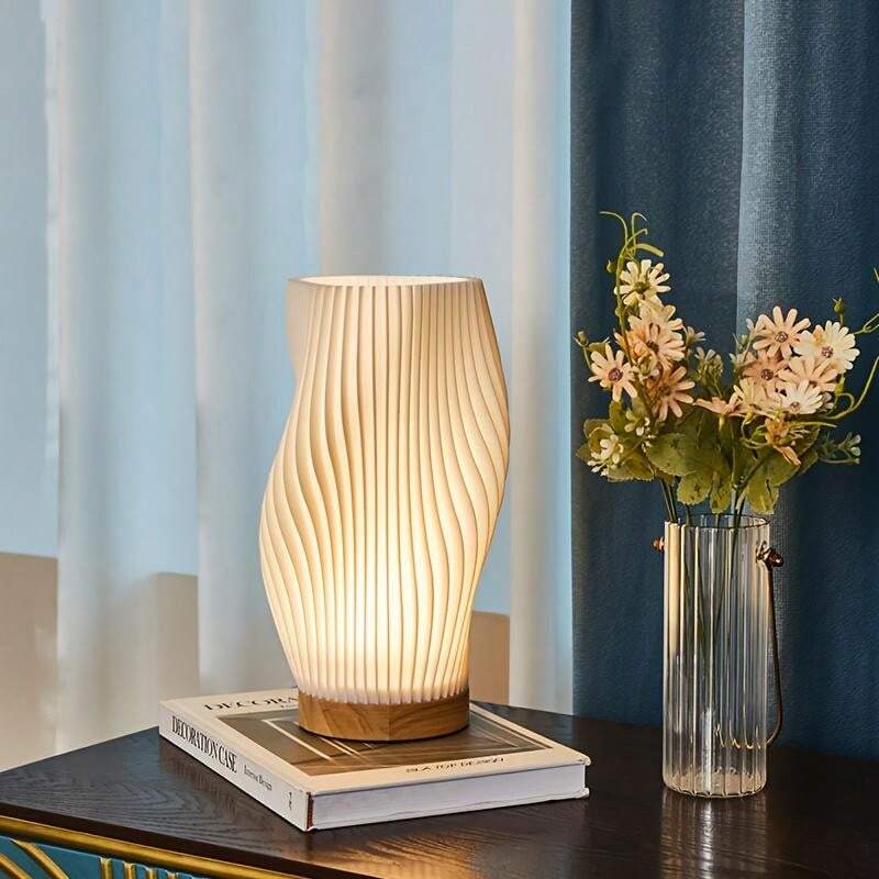Lampe Wellenkamm | Lumière à motif ondulé, luminosité réglable, décoration moderne pour la maison