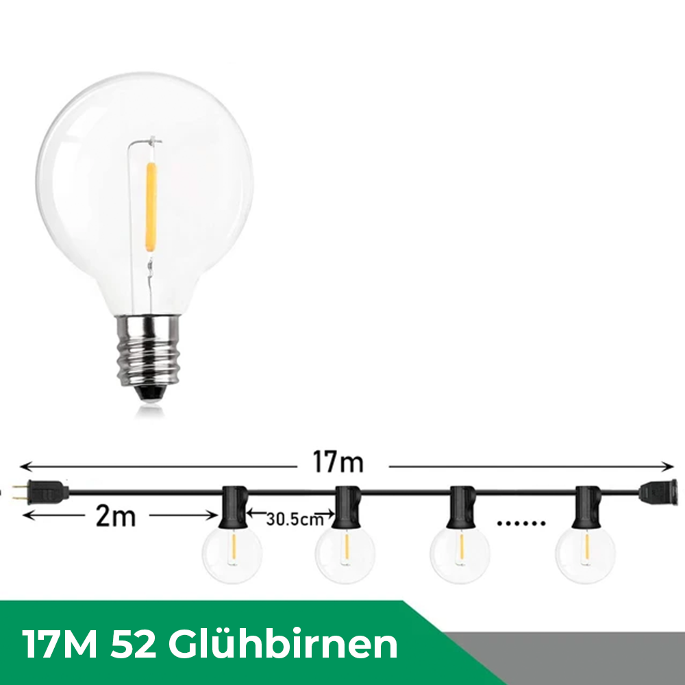 Guirlande lumineuse LED étanche | Blanc chaud et réglable en luminosité