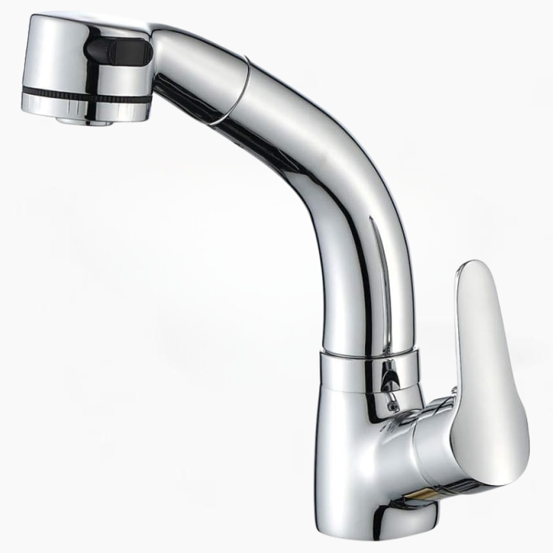 Robinet de salle de bain à tirage | Mitigeur en laiton pour une fonctionnalité élégante