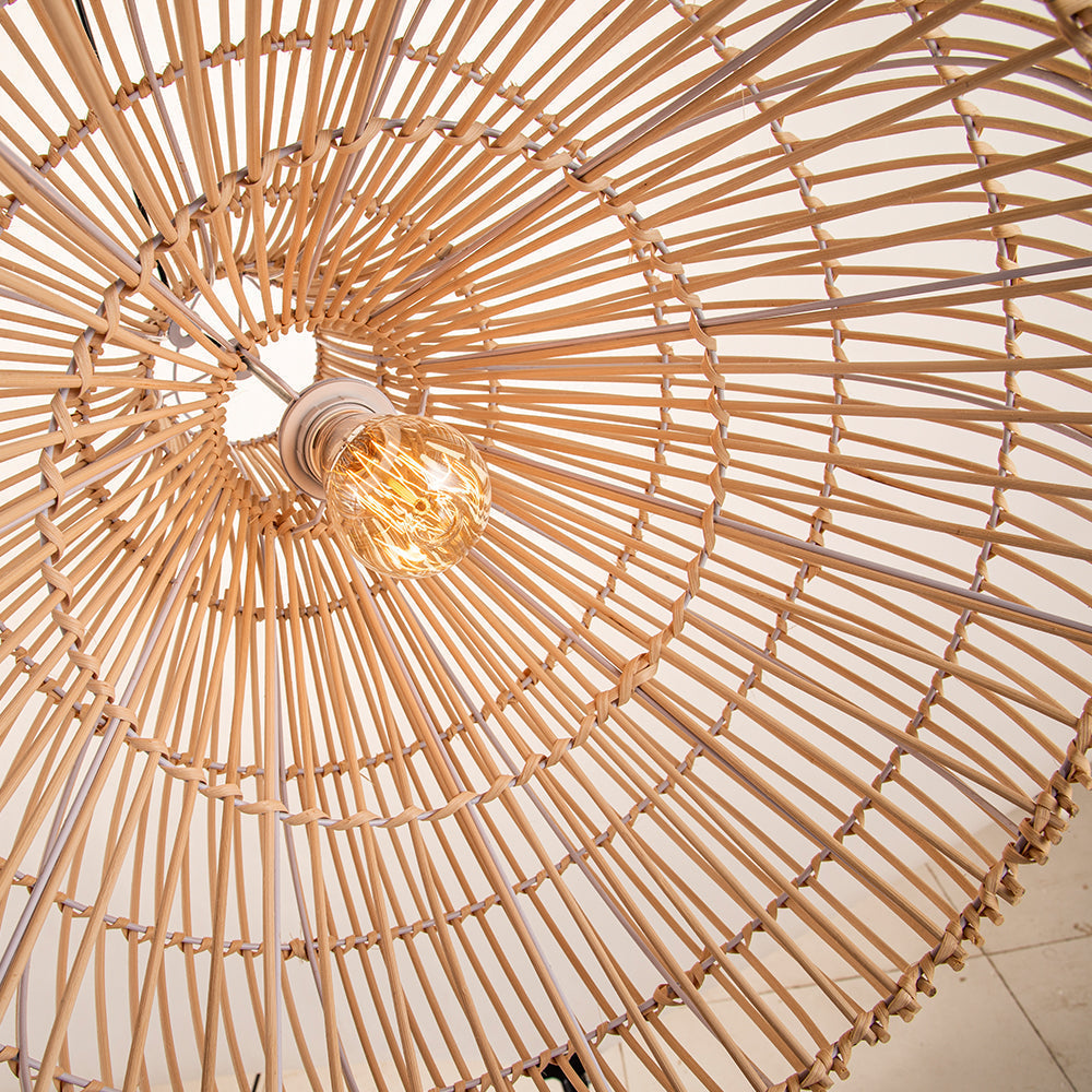 Luminaires suspendus en rotin noués à la main | Éclairage intérieur/extérieur élégant